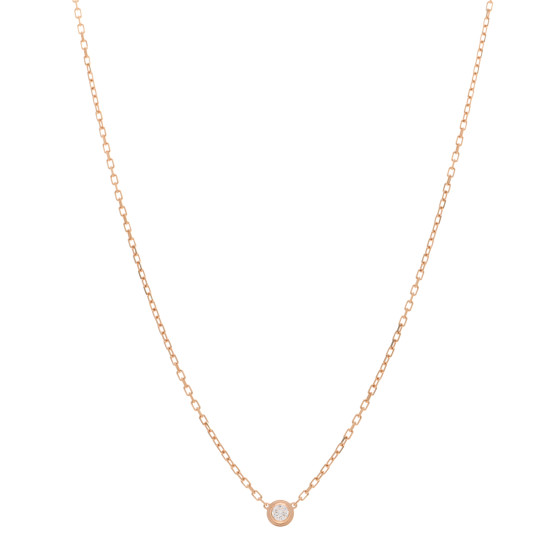18K Pink Gold Diamond SM D'Amour Pendant Necklace