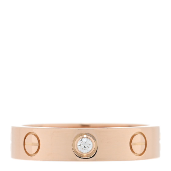 18k Pink Gold Diamond 4mm LOVE Ring 48 4.5