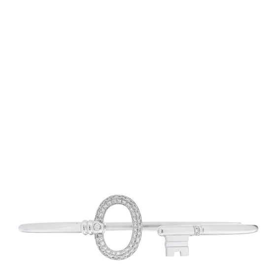 18K White Gold Diamond Keys Wire Bracelet