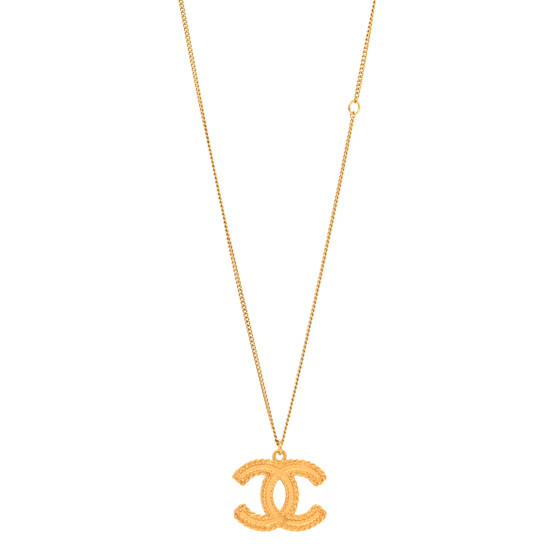 Metal CC Necklace Matte Gold