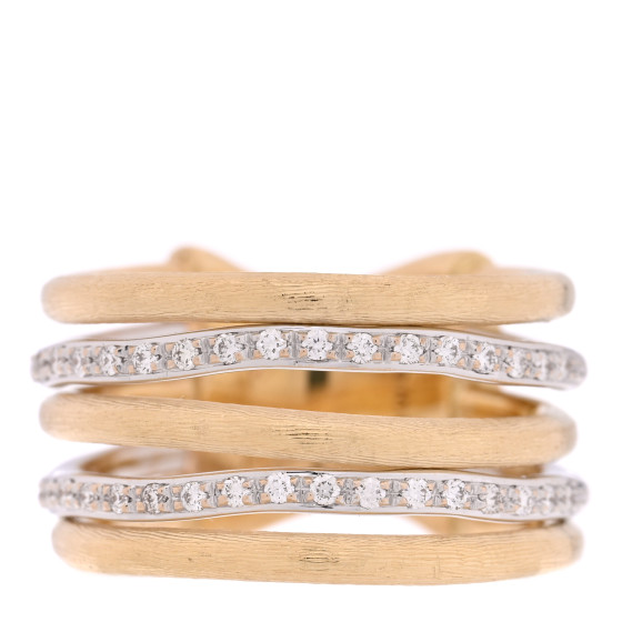 18K Yellow White Gold Diamond Jaipur Multi Band Ring 54 6.75
