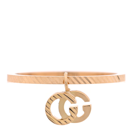 18K Yellow Gold GG Running Charm Ring 49 4.75