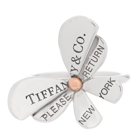 Sterling Silver 18K Rose Gold Return to Tiffany Love Bugs Butterfly Ring 47 4