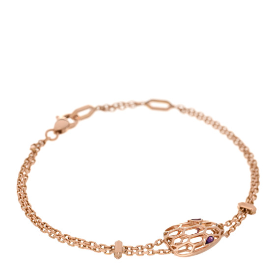 18K Rose Gold Amethyst Serpenti Seduttori Bracelet ML