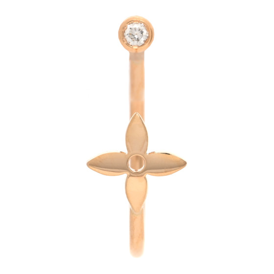 18K Pink Gold Diamond Idylle Blossom Hoop Single Earring
