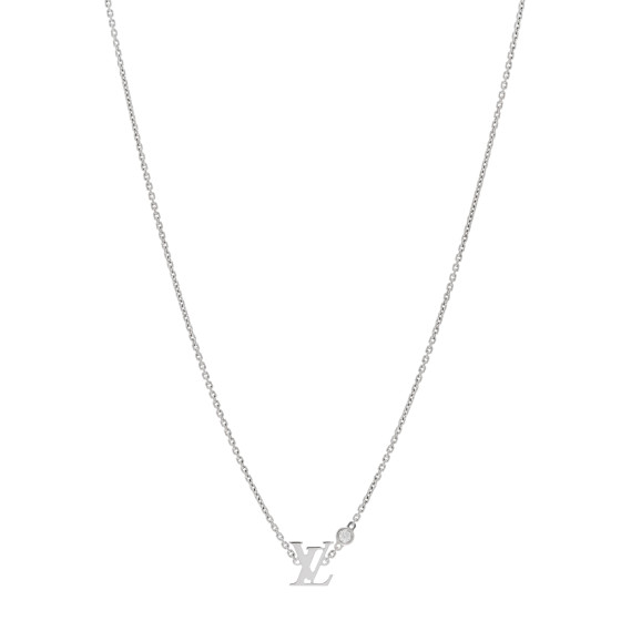18K White Gold Diamond Idylle Blossom LV Pendant Necklace