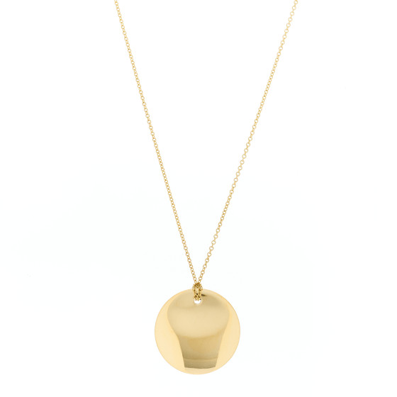 18K Yellow Gold Elsa Peretti Round Disc Pendant Necklace