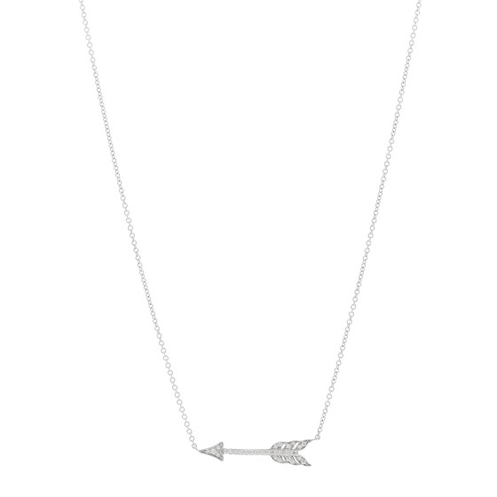 Platinum Diamond Arrow Pendant Necklace