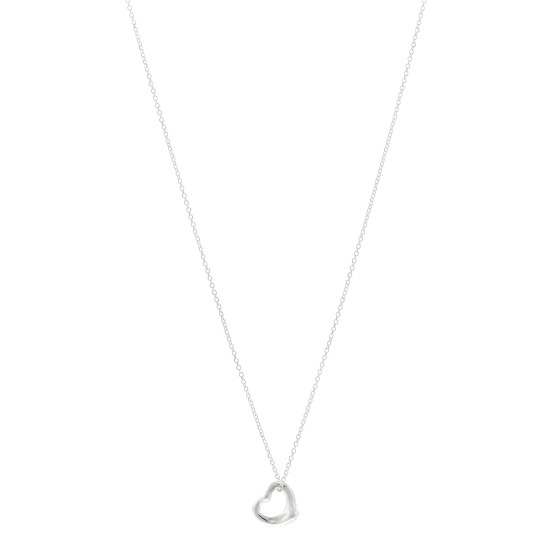 Sterling Silver 11mm Elsa Peretti Open Heart Pendant Necklace