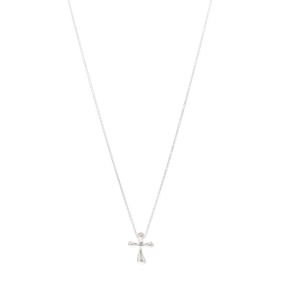Sterling Silver 12mm Elsa Peretti Cross Pendant Necklace
