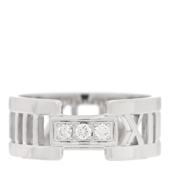 18K White Gold Diamond Open Atlas Ring 56 7.5