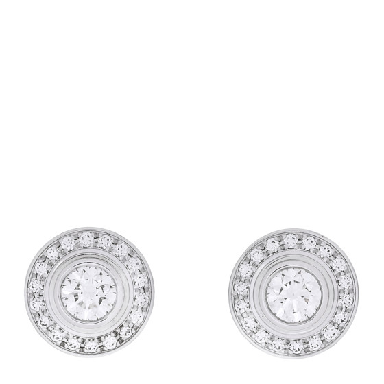 18K White Gold Diamond D'Amour Halo Earrings