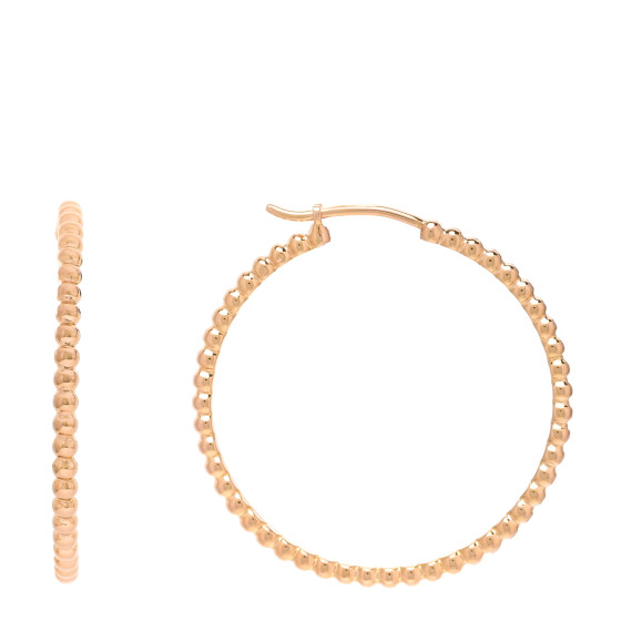 18K Rose Gold Small Perlee Hoop Earrings