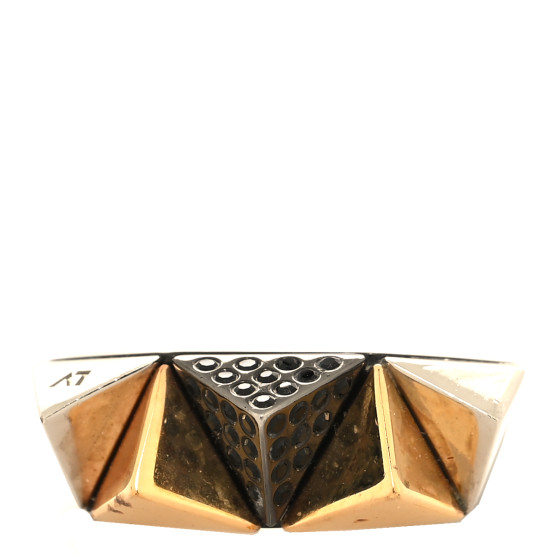 Metal Crystal Spiky Zig Zag Ring M Gold