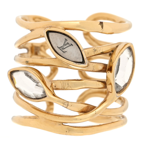 Crystal Wish Bone Ring S Gold