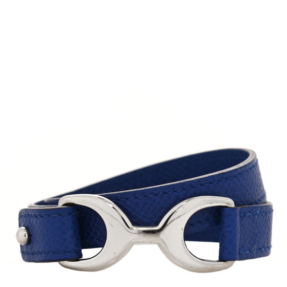 Epsom Baby Pavane Double Tour Bracelet S Bleu Electrique