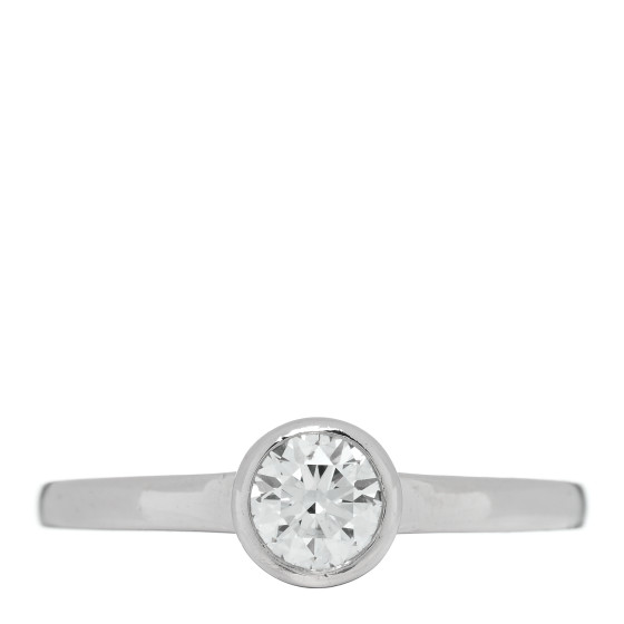 Platinum Diamond .50ct Bezel Set Solitaire Engagement Ring 54 6.75
