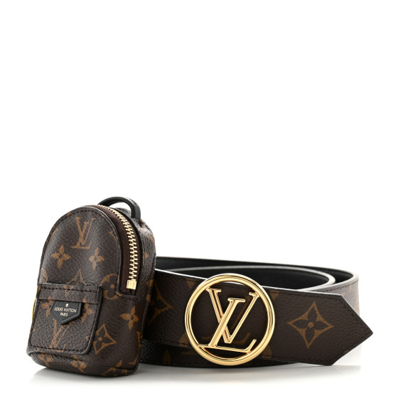 Calfskin Monogram 35mm LV Palm Springs Circle Reversible Belt 90 36 Black