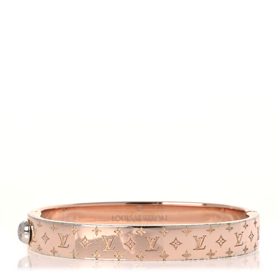 Brass Monogram Nanogram Cuff S Pink Gold