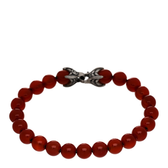 Sterling Silver Carnelian 8mm Spiritual Beads Bracelet