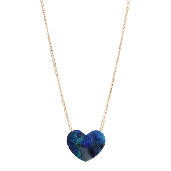 18K Yellow Gold Boulder Opal One of a Kind Love Pendant Necklace