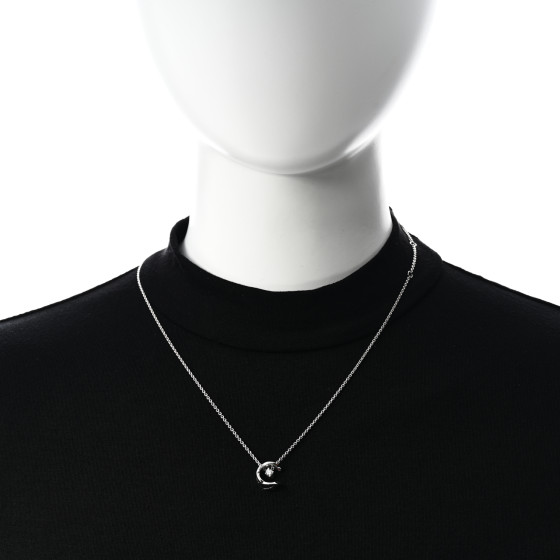 18K White Gold Diamond Coco Crush C Necklace