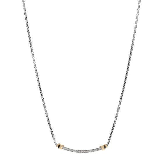 Sterling Silver 18K Yellow Gold Diamond Petite Helena Wrap Station Necklace