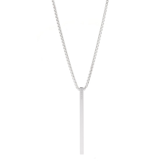Sterling Silver Bar Pendant Necklace