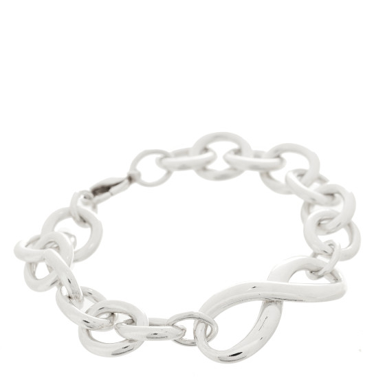 Sterling Silver Wide Infinity Chain Bracelet