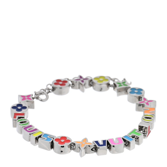 Metal Enamel Monogram Party Bracelet Multicolor
