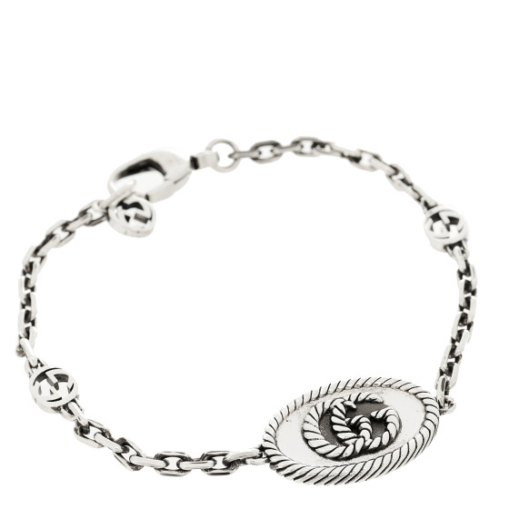 Sterling Silver Torchon Double G Bracelet