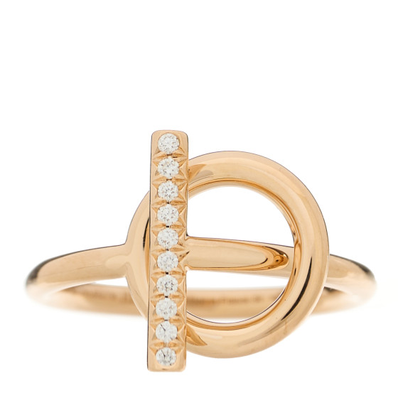 18K Rose Gold Diamond PM Echappee Ring 54 6.75