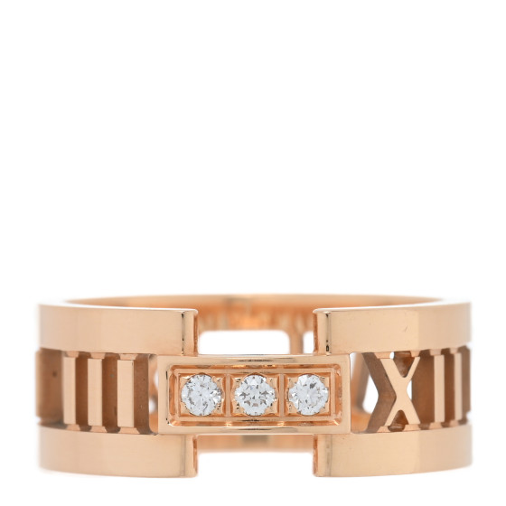 18K Rose Gold Diamond Atlas Open Ring 61 9.5