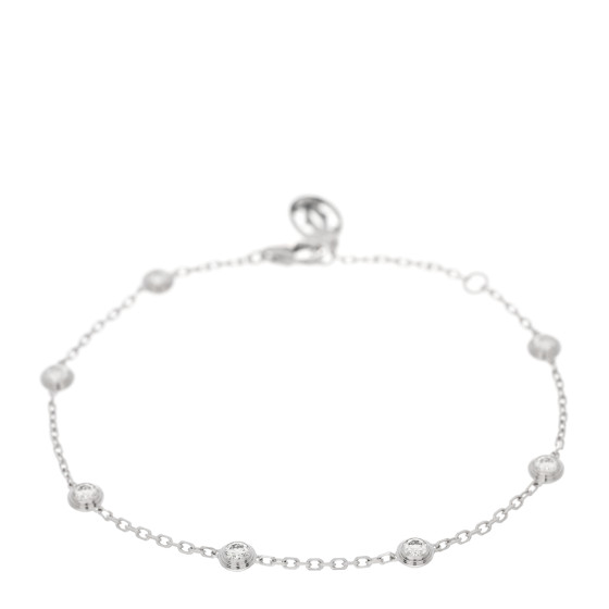 18K White Gold 7 Diamond Diamants Legers Station Bracelet