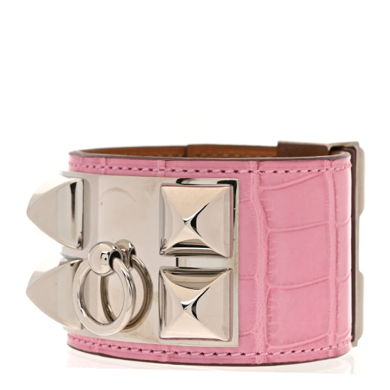 Matte Alligator Collier De Chien CDC Bracelet T1 5P Pink