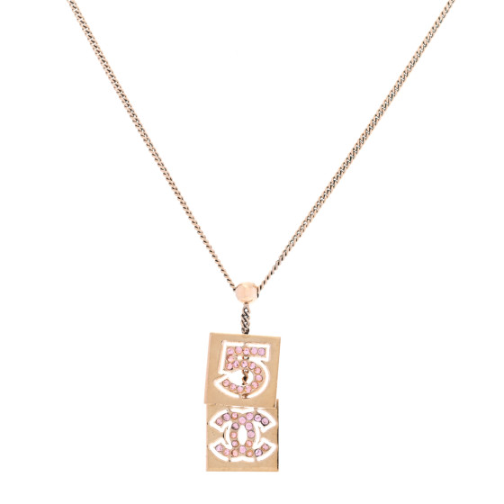 Crystal CC No.5 Necklace Gold Pink