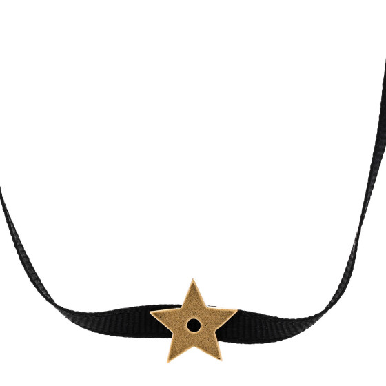 Grosgrain Ribbon Star Choker Necklace Black