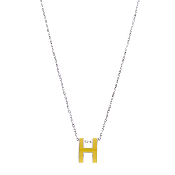 Palladium Pop H Pendant Necklace New Lime