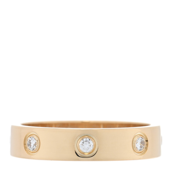 18K Yellow Gold 8 Diamond 4mm LOVE Wedding Band Ring 51 5.75