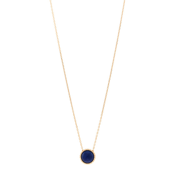 18K Yellow Gold Lapis Lazuli Perlee Couleurs Pendant Necklace