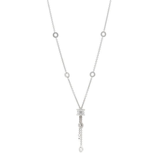 18K White Gold B.Zero1 Drop Necklace