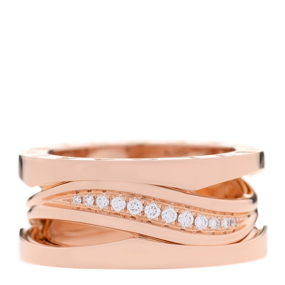 18K Rose Gold Diamond Pave B.Zero1 Legend Ring 52 6