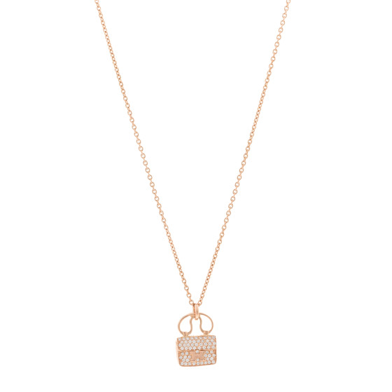 18K Rose Gold Diamond Constance Amulette Pendant Necklace