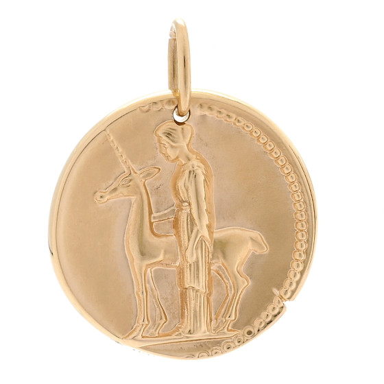 18K Yellow Gold Zodiac Virgo Pendant