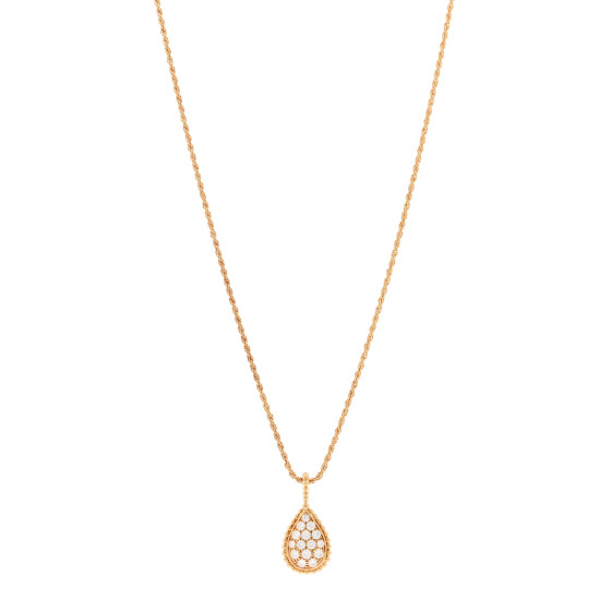 18K Yellow Gold Diamond M Serpent Boheme Necklace