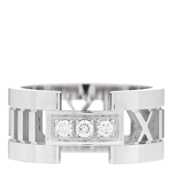 18K White Gold Diamond Open Atlas Ring 49 5