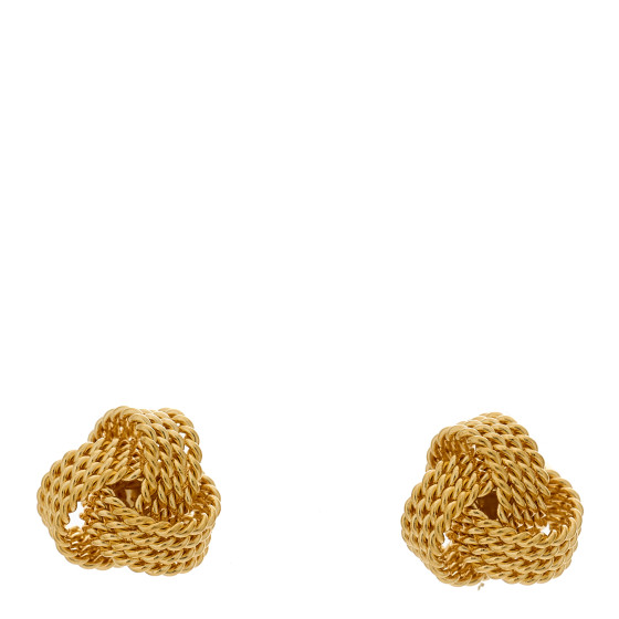 18K Yellow Gold Twist Knot Earrings