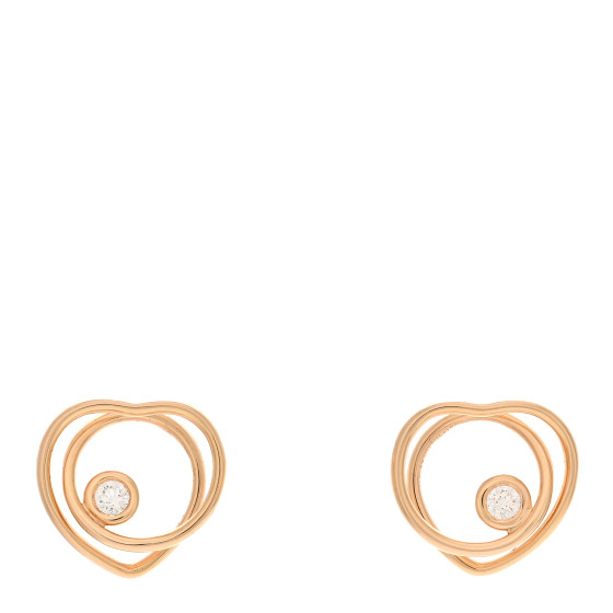 18K Rose Gold Diamond TPM Vertige Coeur Earrings