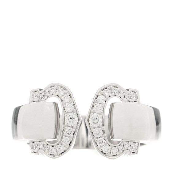 18K White Gold Diamond C De Cartier Ring 50 5.25