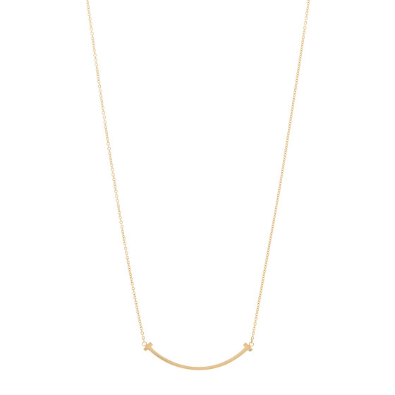 18K Yellow Gold Small T Smile Pendant Necklace